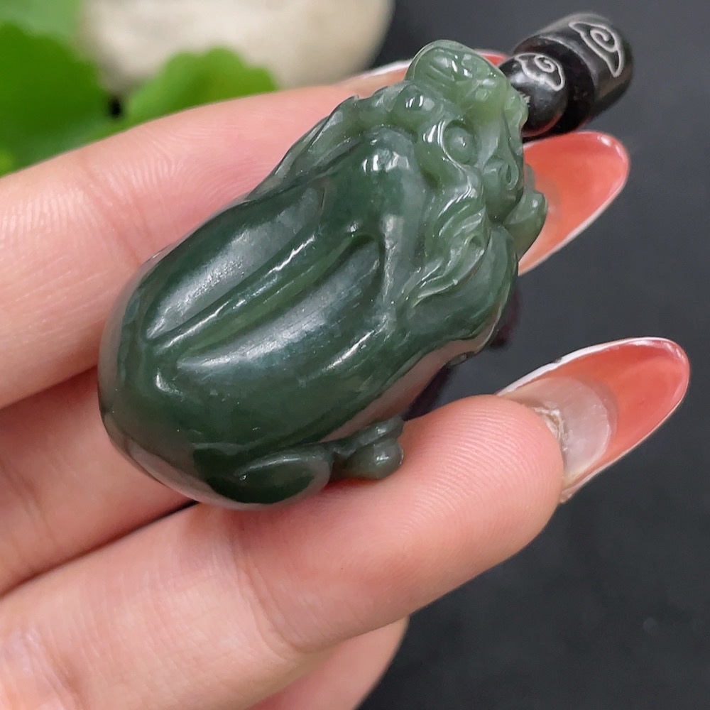 H35112052 Hetian Jade Pendant Pixiu Total Weight (including rope) 24.7g
