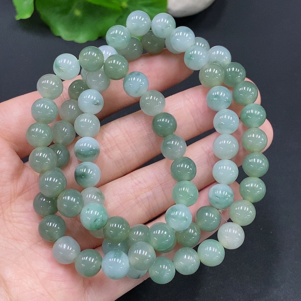 F29364742 Jadeite Bead Necklace Total Weight Approx. 59.7g Size 7.9mm