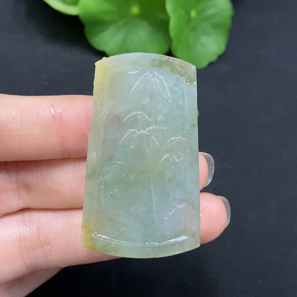F28280194 Jadeite Landscape Pendant Total Weight Approx. 14.02g Unpolished Undetermined Color Origin
