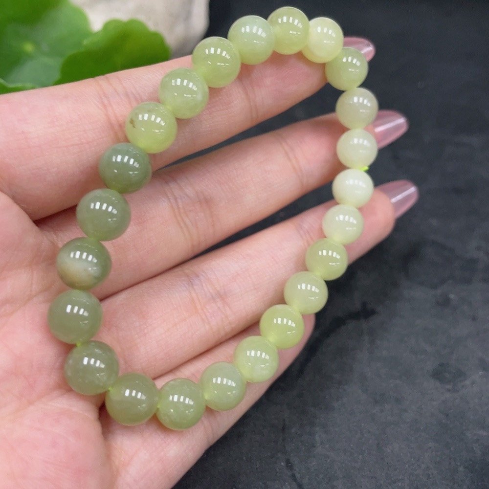 H33897886 Hetian Jade Bracelet Approx. 7.7mm Total Weight Approx. 17.7g