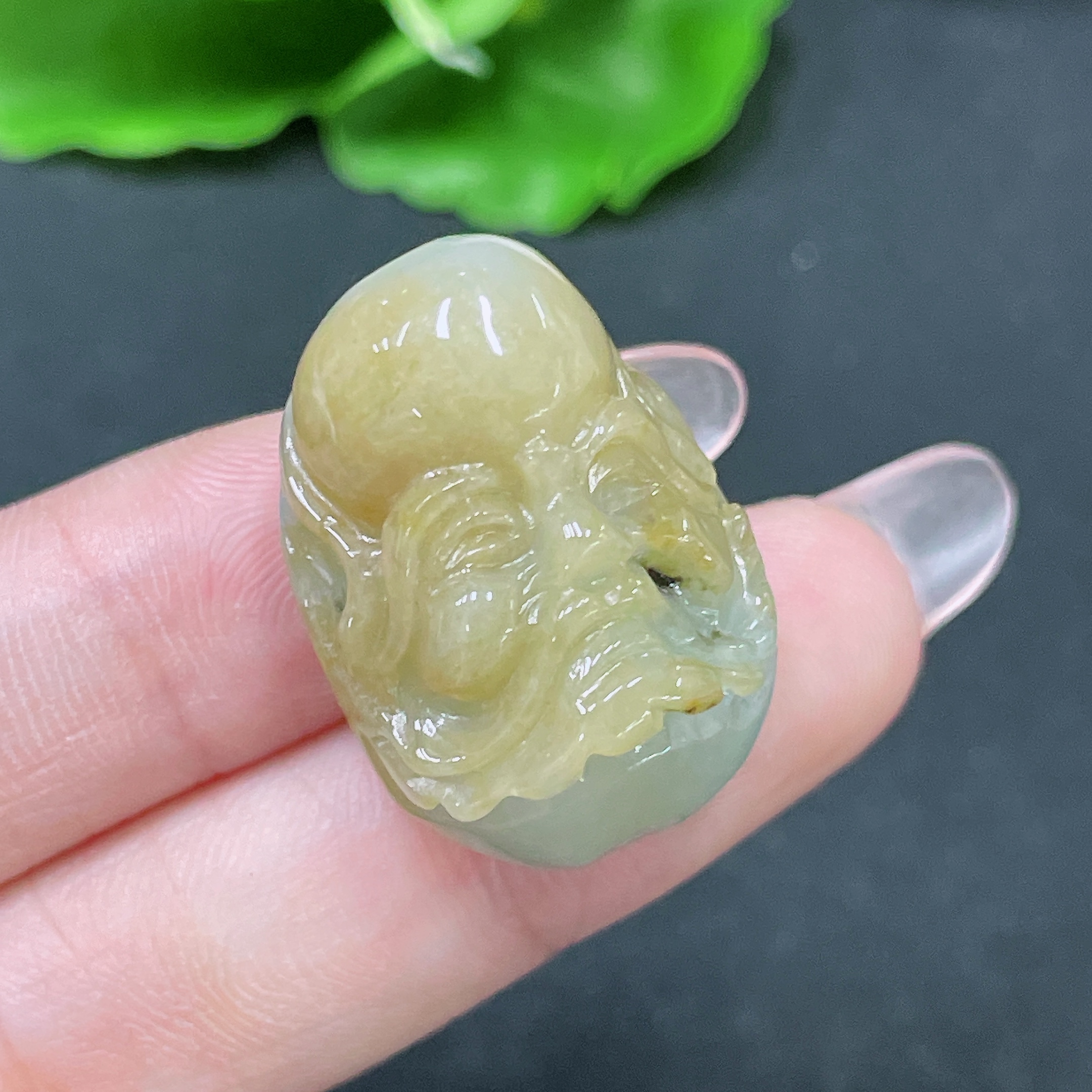 F34021513 Jadeite Pendant Yellow Color Origin Undetermined Contains Color Polishing Powder Total Weight Approximately 12.9g