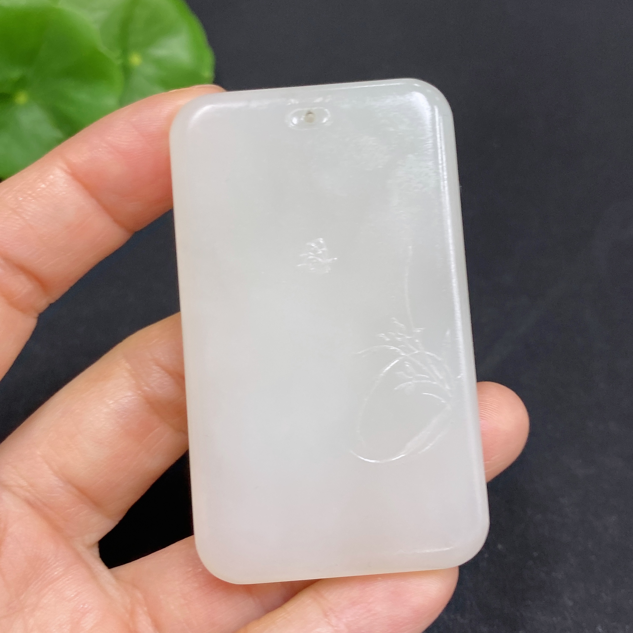 H31641125 Hetian Jade Pendant Orchid Total Weight Approx. 46g