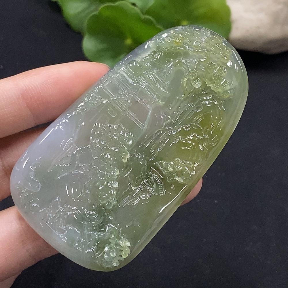 F34996472 Jadeite Landscape Pendant, Total Weight Approx. 34g