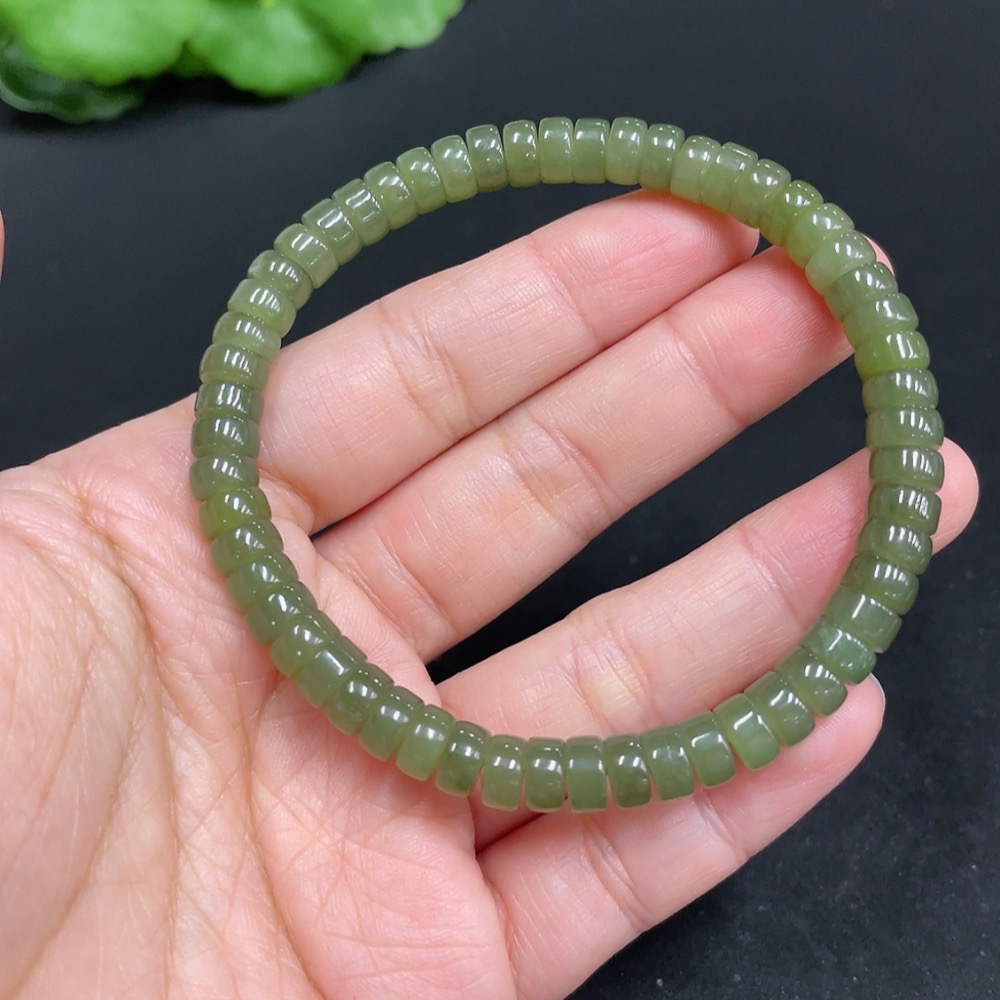 H34051883 Hetian Jade Bracelet, Approx. 6.2mm, Total Weight Approx. 15.5g