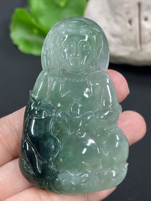 F42952480 翡翠观音挂件 货品总重约27g