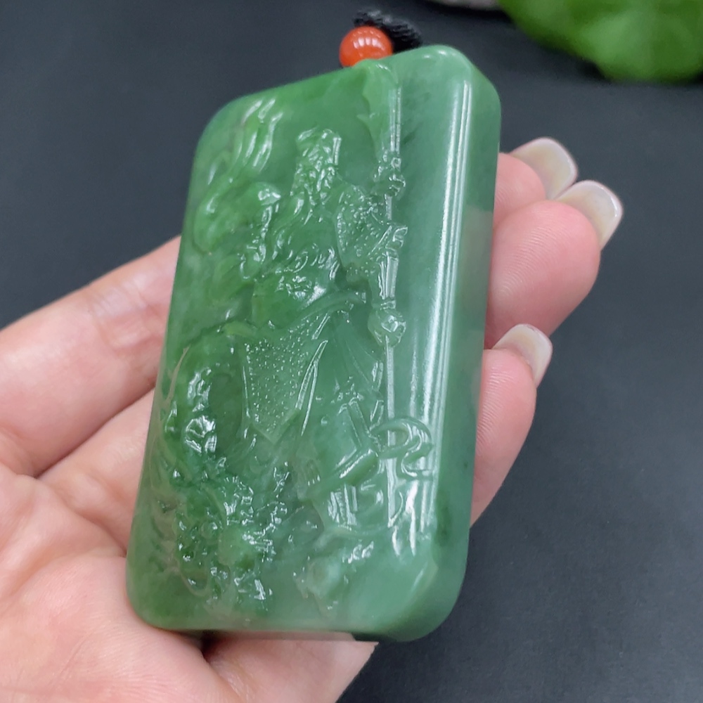 H21417795 Hetian Jade Pendant - Guan Gong