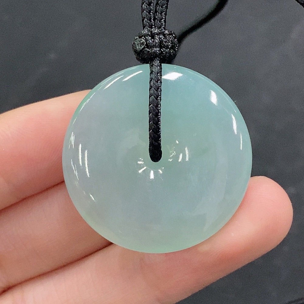 F34963724 Jadeite Pendant Safety Buckle Total Weight Approx. 14.26g with Rope