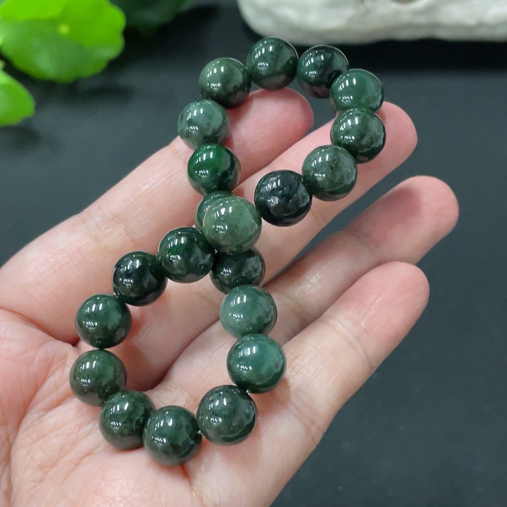 F34978795 Jadeite Bracelet Approx.9.1mm Total Weight About 27.9g Containing Other Mineral Components