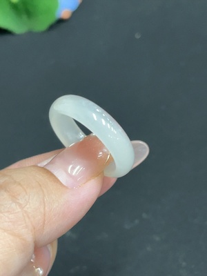 H32736649 Hetian Jade Ring Size 20.5 Total Weight Approx. 2.7g