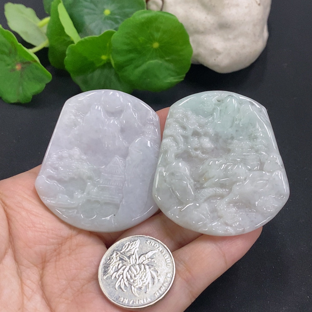 F32800874 Jadeite Landscape Pendant Sell as a Lot