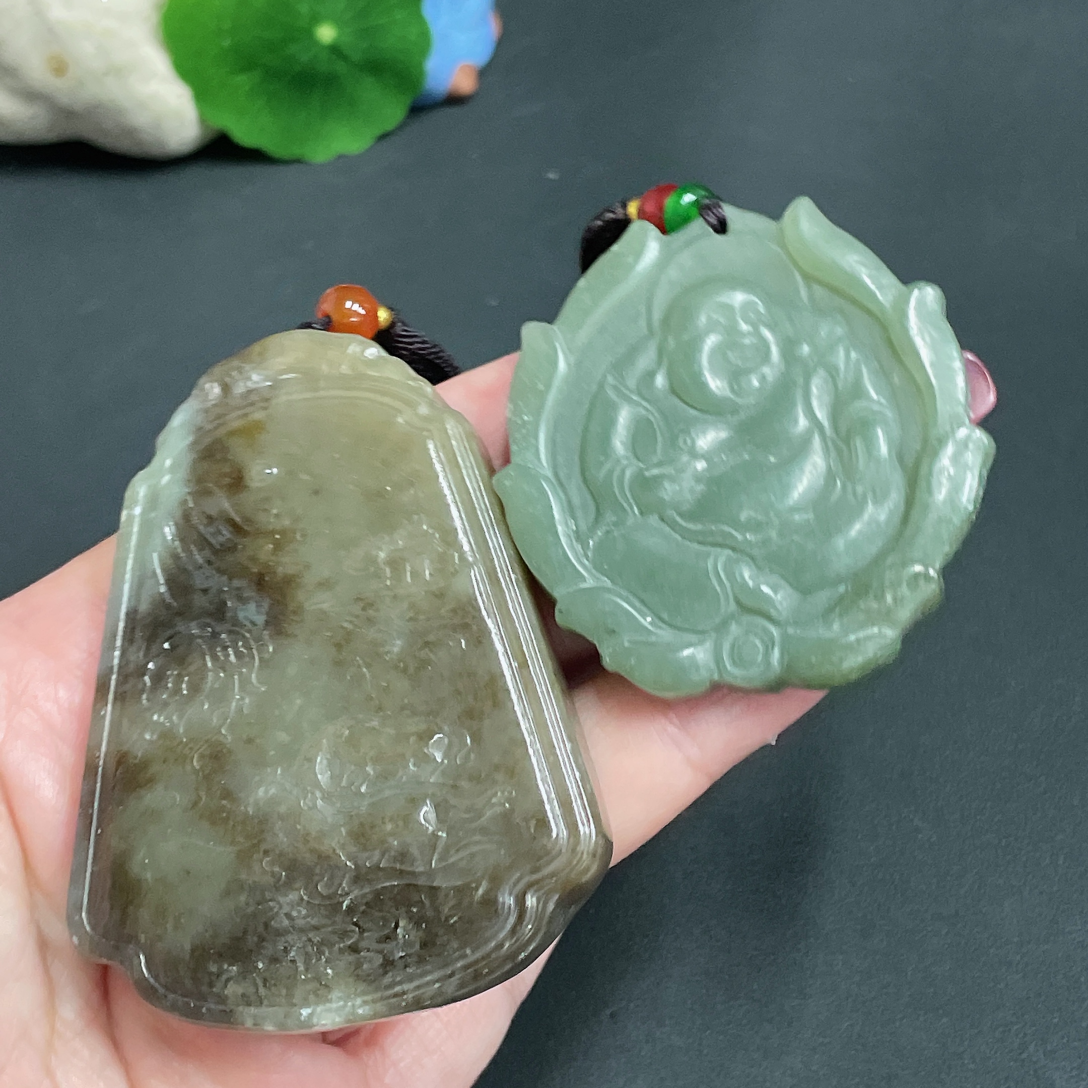 H24803879 Hetian Jade Pendant  Horse  Buddha  Total Weight Approx. [including rope] 106.2g