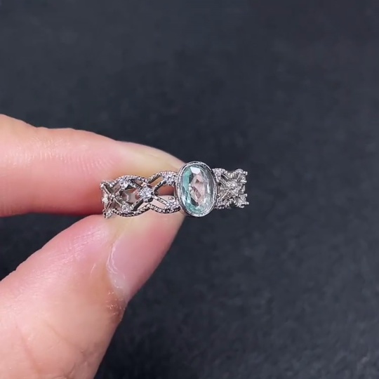 C34007343 Topaz Ring, Non-Gold, Adjustable, Total Weight Approx. 1.66g, Stone Size Approx. 6*4mm