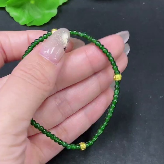 F35105611 Jadeite Bracelet Non-Gold Total Weight Approx. 3.38g Size About 3mm