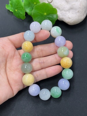 F41934516 翡翠手串 卡12/13.6mm左右 货品总约重59.2g