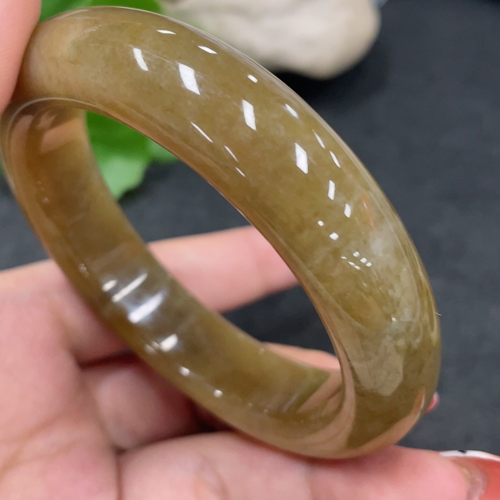 H34979774 Hetian Jade Round Bracelet Size 58.6 Total Weight Approx. 79g