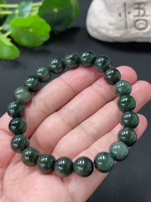 F34978795 Jadeite Bracelet Approx.9.1mm Total Weight About 27.9g Containing Other Mineral Components
