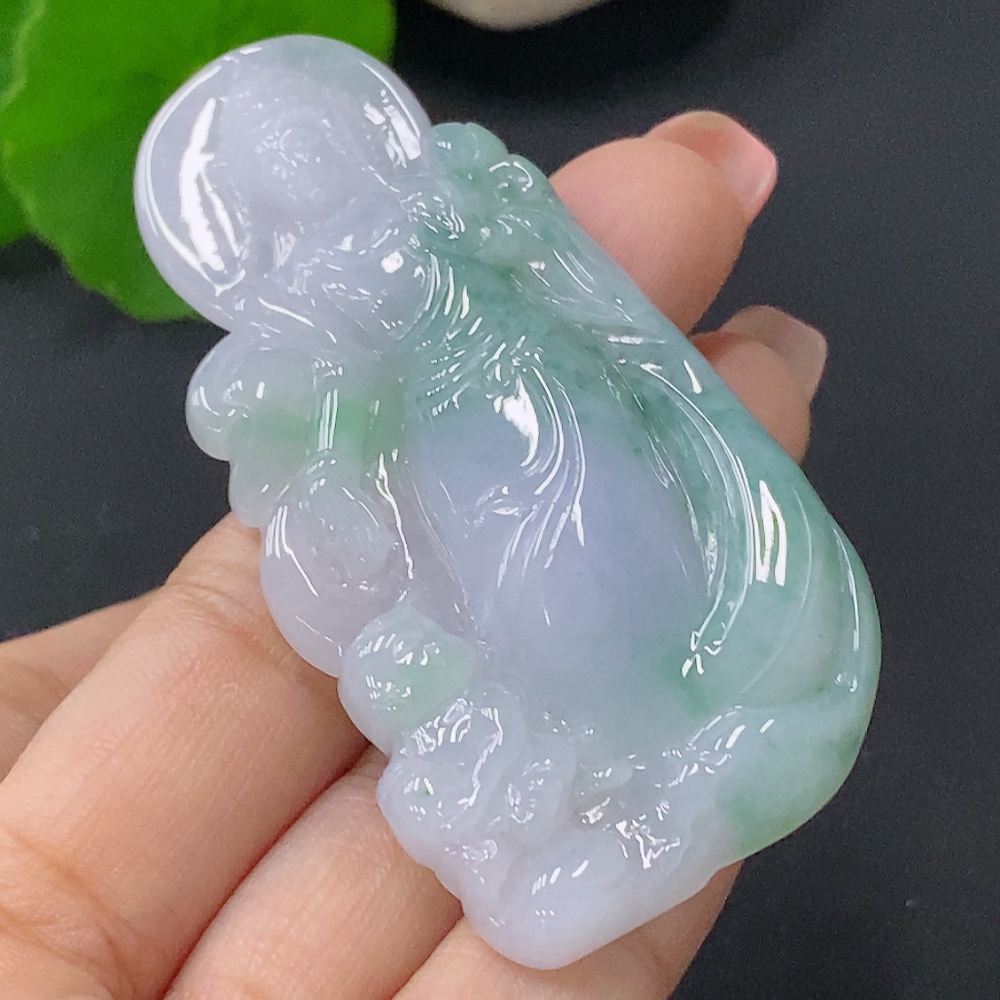 F27145980 Jadeite Pendant Guanyin, total weight approx. 19.93g
