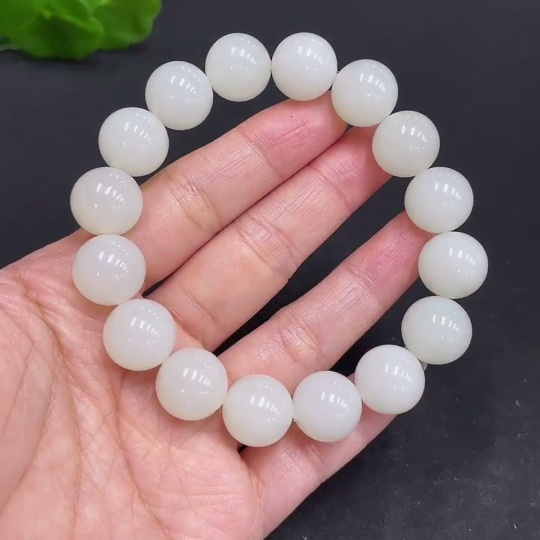 H34037332 Hetian Jade Bracelet, Approx. 12.8mm, Total Weight Approx. 53.4g