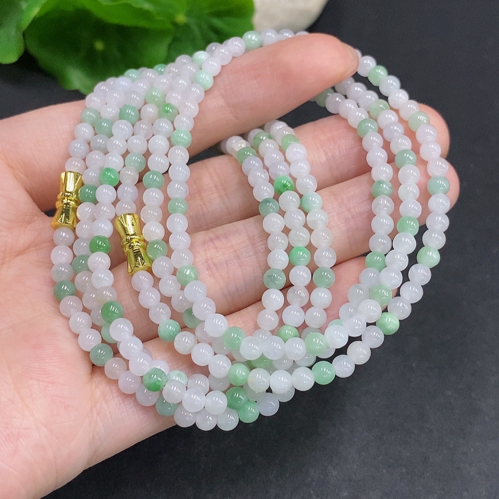F34061629 Jadeite Beads Sell as a Lot No Gold Setting