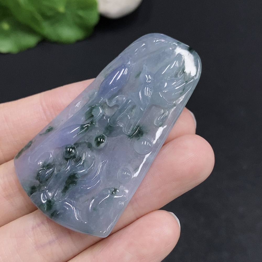 F33940531 Jadeite Magpie on the Plum Branch Pendant, Total Weight Approx. 15.7g