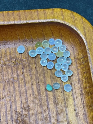 F34983846 Jadeite Cabochon Sell as a Lot Yellow Red Color Origin Undetermined