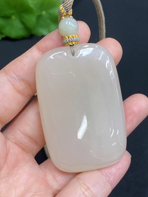 H34985551 Hetian Jade Pendant Plain Pendant Non-Gold