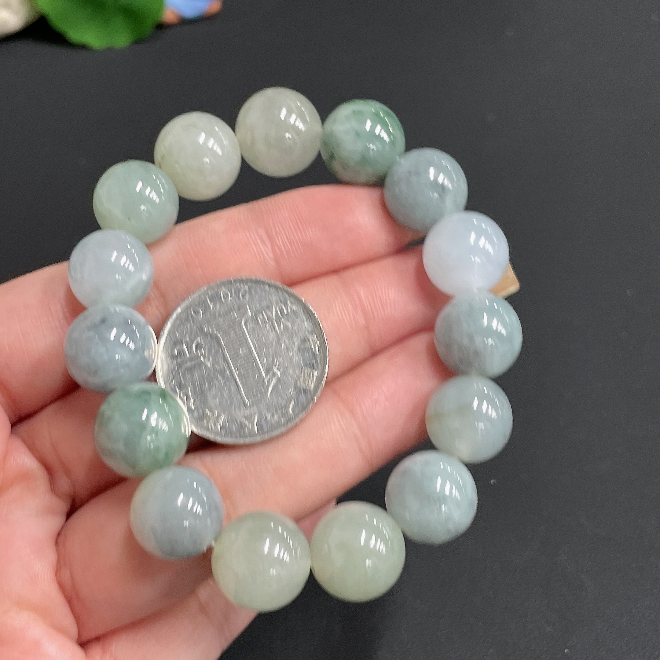 F20247601 Jadeite Bracelet Approx.12mm Total Weight 54.200g