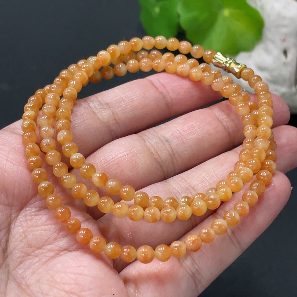 F34018783 Jadeite Bead Necklace Approximately 4.1mm Total Weight About 17.89g Color Origin Undetermined