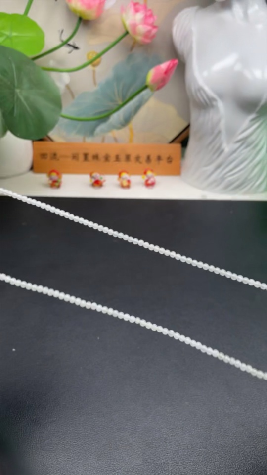 F27052029 Jadeite Bead Necklace Approx. 3.6mm Total Weight Approx. 13.47g