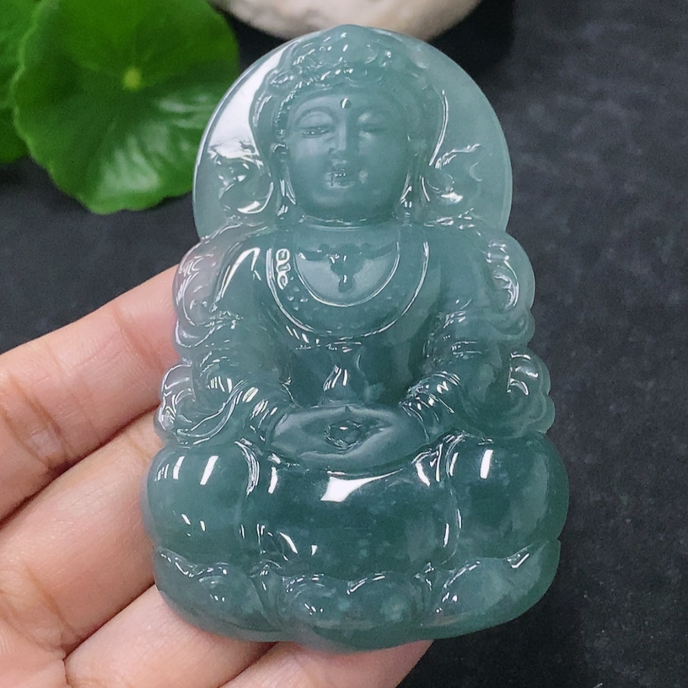 F34042769 Jadeite Pendant Guanyin Total Weight Approx. 46.16g