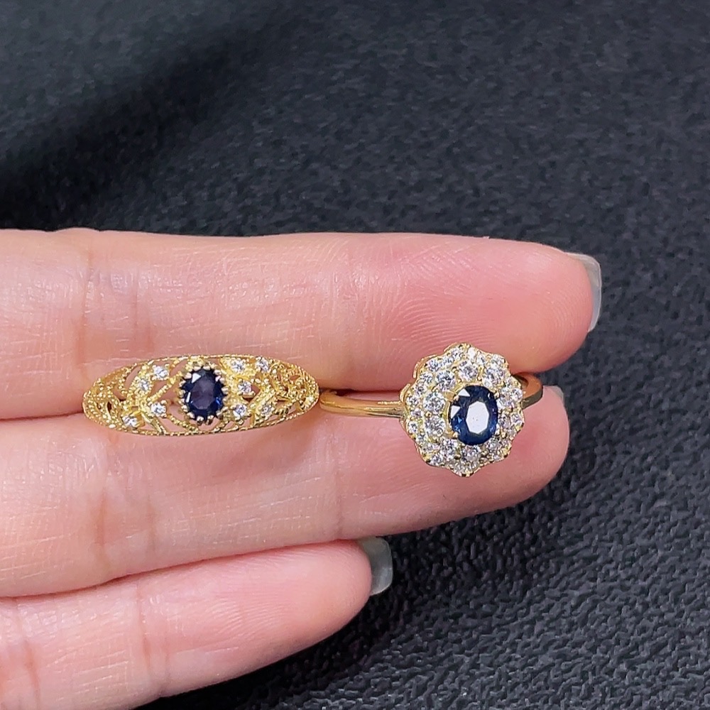 C34039340 Sapphire Ring Non-Gold Adjustable Total Weight Approx. 3.57g Sell as a Lot