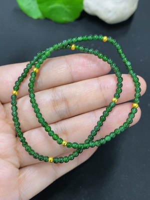 F46616550 翡翠手串一手走 非金 货品总重量约5.6克