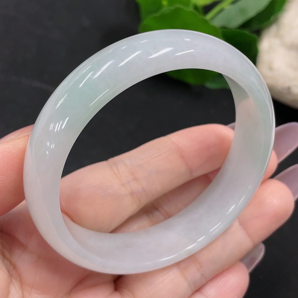 F35141971 Jadeite Round Bangle Size 56.6 Total Weight Approx. 50.9g