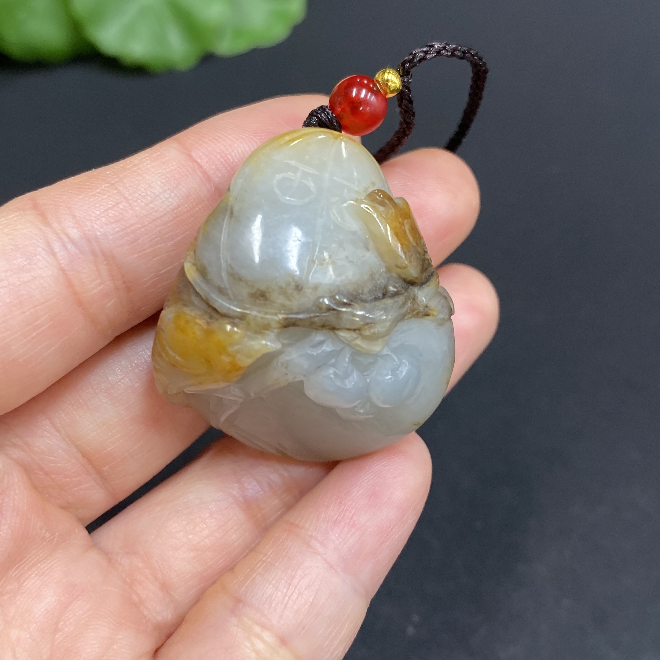 H33845143 Hetian Jade Pendant  Double Blessings Arrive