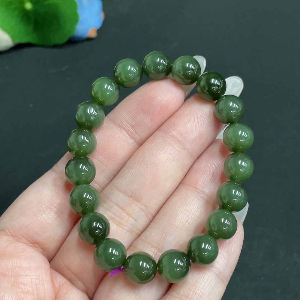 H27113480 Hetian Jade Bracelet, Approx. 8.6mm, Total Weight About 22.5g