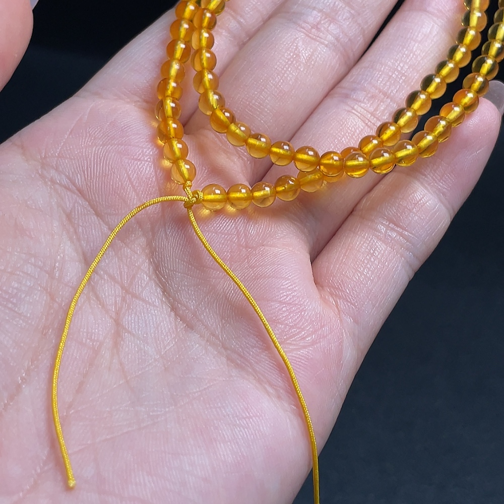 C30470593 Amber Honey Bead Necklace Total Weight Approx.4.24g Size Approx.3.9mm