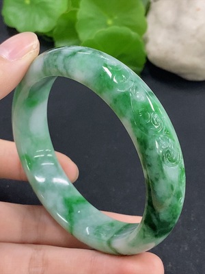 F46548348 翡翠正圈手镯 圈口58.5 货品总重约69.46g