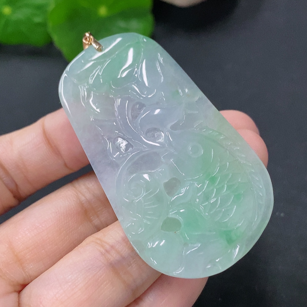 F33849178 Jadeite Pendant Abundance Year after Year 18k Total Weight Approx. 15.7g