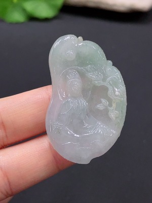 F26984842 Jadeite Guanyin Pendant Total Weight Approx. 14.75g
