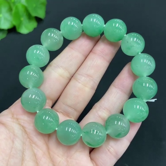 H23680837 Dulong Jade Bead Bracelet, approx. 13.4mm, total weight approx. 52g