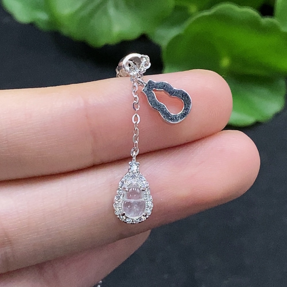 F35090340 Jadeite Gourd Inlaid Necklace Non-Gold Inlaid Total Weight About 2.52g