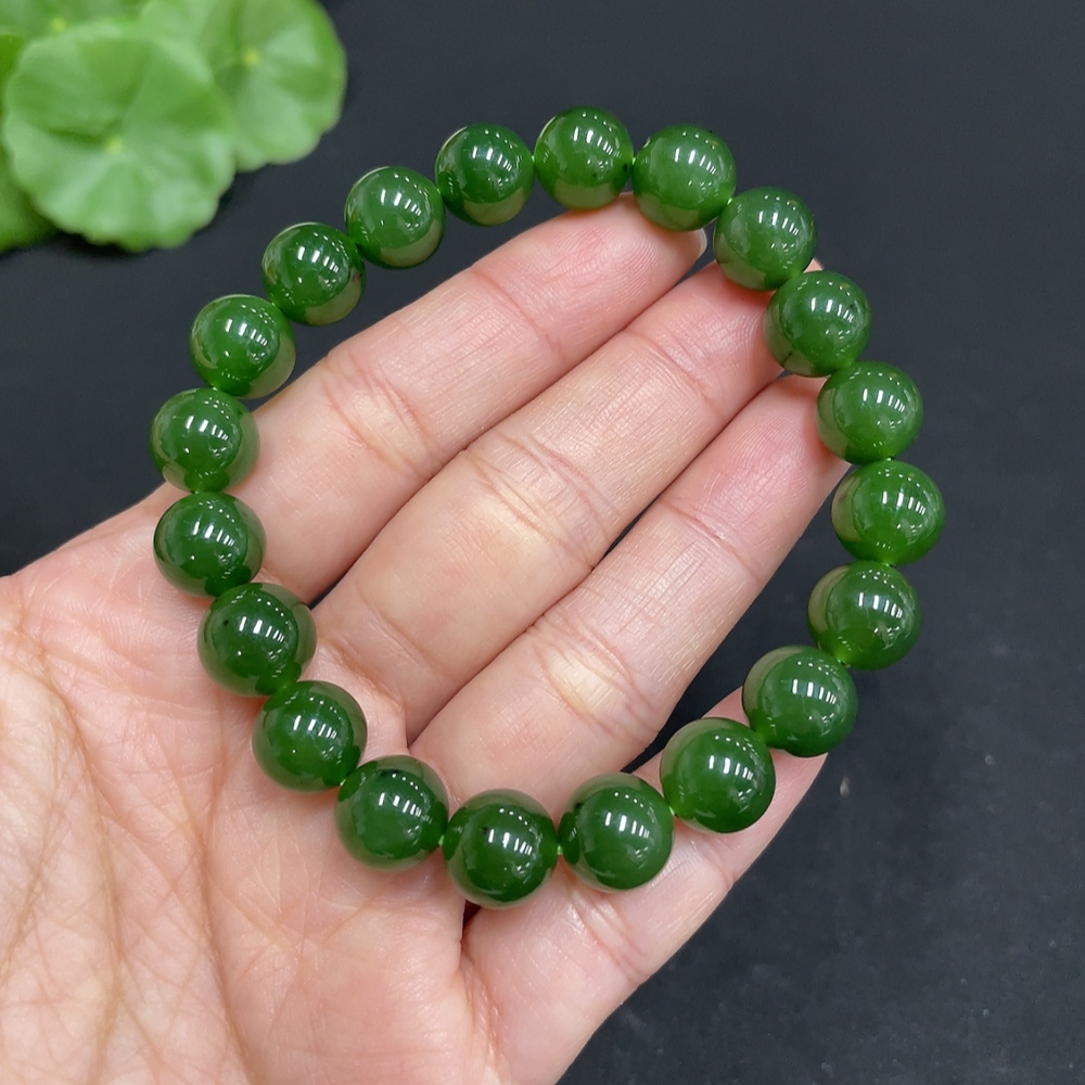 H35102727 Hetian Jade Bracelet, Approx. 9.7mm, Total Weight Approx. 27.7g