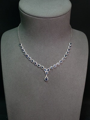 C34990163 Sapphire Necklace Non-Gold Total Weight Approx.9.76g