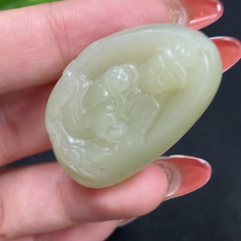 H34026567 Hetian Jade Pendant Guanyin Total Weight Approx. 16.5g