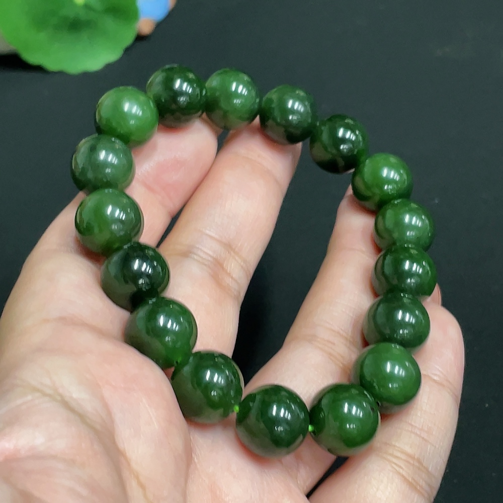 H35100486 Hetian Jade Bracelet, Approx. 11.6 mm, Total Weight Approx. 44.8g