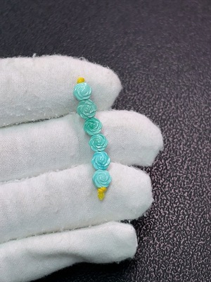 C34990534 Turquoise Jewelry (Color Origin Undetermined, Contains Other Mineral Components, Total Weight Approximately 0.96g, Size Around 6.1mm, Mineral-Included)