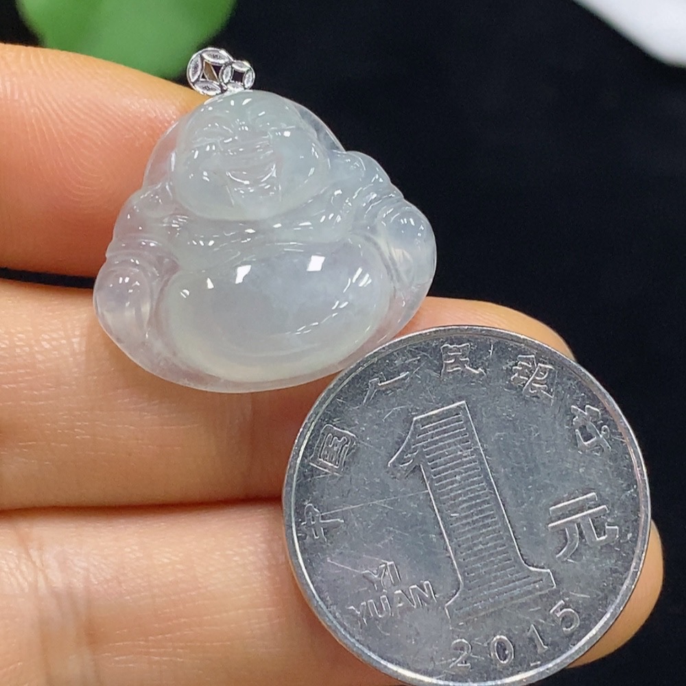F34976038 Jadeite Buddha Pendant 18k Total Weight Approx. 4.25g