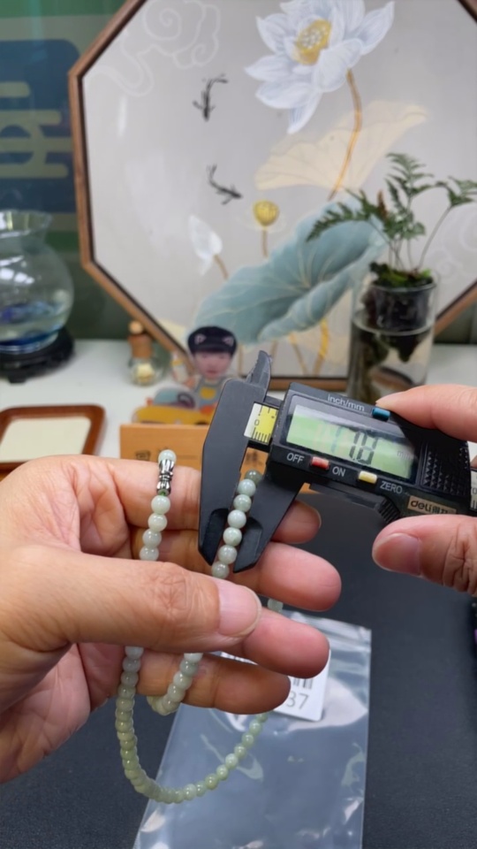 F32780237 Jadeite Bead Necklace Non-Gold Total Weight Approx. 29.14g Size About 5.6mm