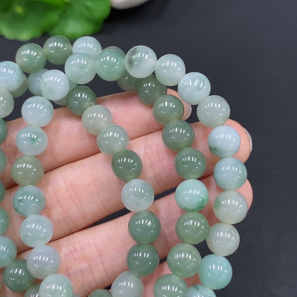 F29364742 Jadeite Bead Necklace Total Weight Approx. 59.7g Size 7.9mm