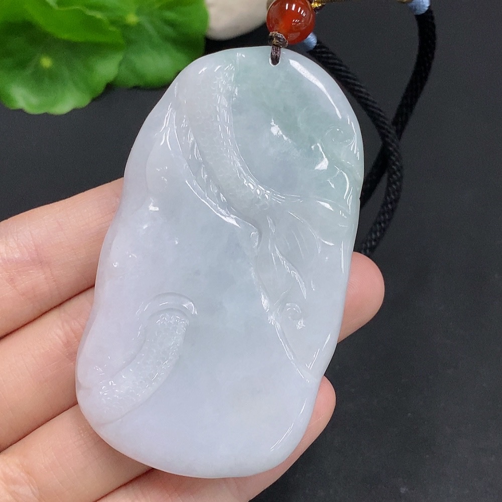 F31623547 Jadeite Dragon Soaring the Four Seas Pendant